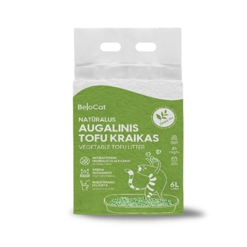 zalioji arbata w Tofu kraikas katėms žaliosios arbatos kvapo 6 L - Image 1